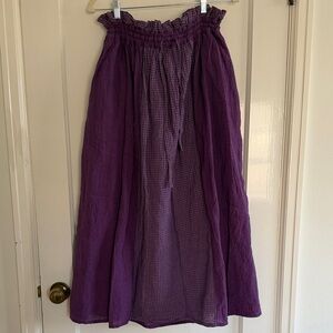 Ichi Antiquities Purple Gingham Skirt